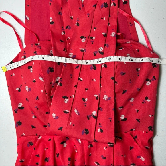 BCBGeneration Romper Lipstick Red All Over Print Wrap Tank Sleeves Sleeveless 4 - Picture 7 of 11